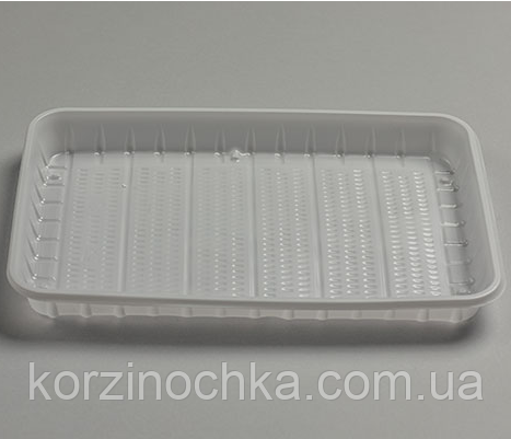 Тарілка одноразова пластикова прямокутна(155х225мм)(100 шт)Пластикова тарілка одноразова