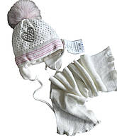 Зимова шапка + шарф для дівчинки 42-44 Польща AGBO
