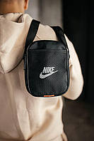 Мужская сумка мессенджер Nike черная с сеткой Барсетка через плечо Найк (G)