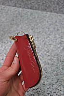Кожаный чехол - ключница для ключей и автомобильного дистанционного ключа Красный