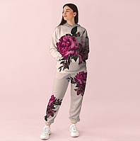 Женский спортивный костюм с цветочным принтом нежные розы