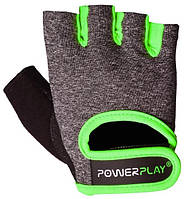 Рукавички для фітнесу PowerPlay 2935 жіночі Сіро-Зелені S