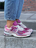 Мужские кроссовки New Balance 2002R замшевые розовые Нью Беланс весенние осенние (G)