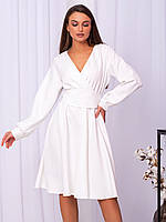 Стильное вечернее женское платье с широким поясом Madeline, молочно-белое