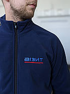 Флісова кофта з капюшоном Synevyr 260 з вашим Логотипом Темно - синя, фото 4