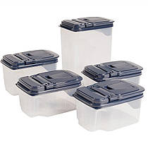 Набір пластикових контейнерів Supretto для сипучих продуктів 5 шт. (8729)