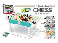 Гра "11в1" 11 в 1, столик, шахи, шашки, нарди, гомоку, змійки та драбинки, лудо, ігрові елементи, в кор.