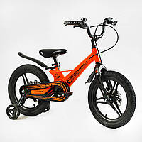 Детский магниевый двухколесный велосипед Corso Revolt 16" дисковые тормоза, литые диски, собран на 75%