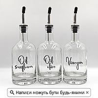 Набір пляшок для олії та оцту 3 шт. з дозатором 500 мл (англ.)