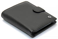 Черное кожаное портмоне для документов с фиксацией BOSTON B4-020