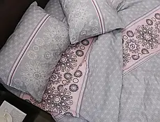 Сіро-рожевий комплект постільної білизни односпальний з рослинним принтом 150*220 з Бязі Gold Черешенка™, фото 4