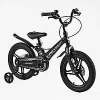 Детский магниевый двухколесный велосипед Corso Revolt 16" дисковые тормоза, литые диски, собран на 75%