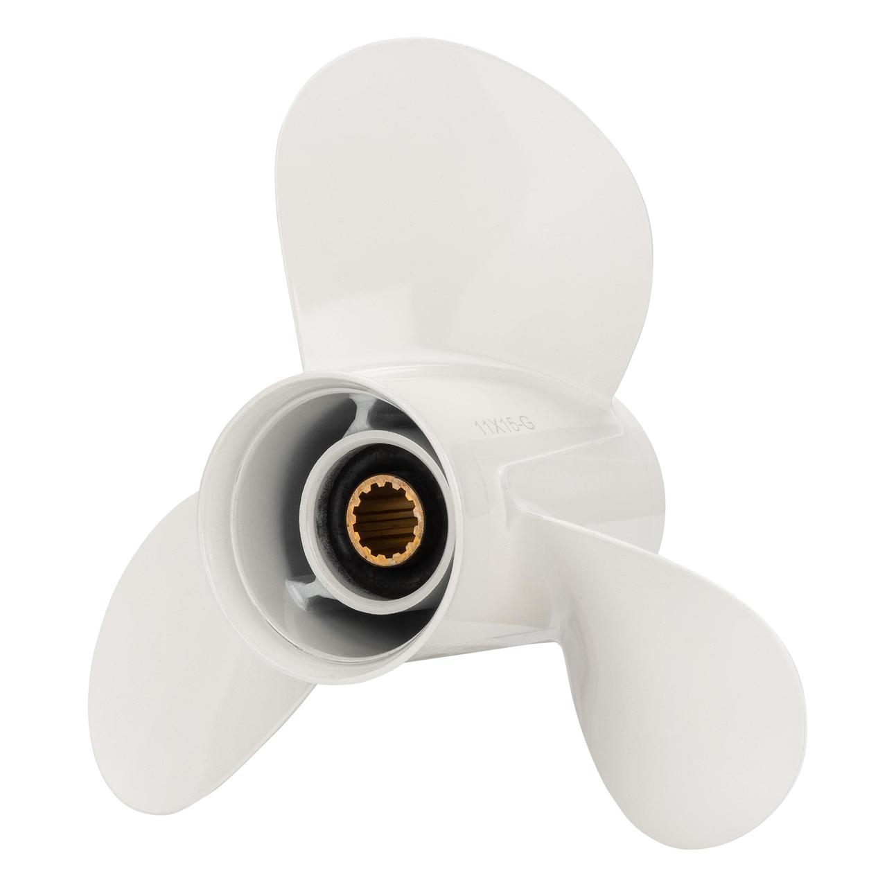 Гвинт гребний для човнового мотора YAMAHA 25-60 HP 663-45958-01-EL алюмінієвий 3 лопаті 14" крок 11.25", фото 1