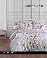 Постельное белье сатин люкс Issi Home Matilda white евро размер