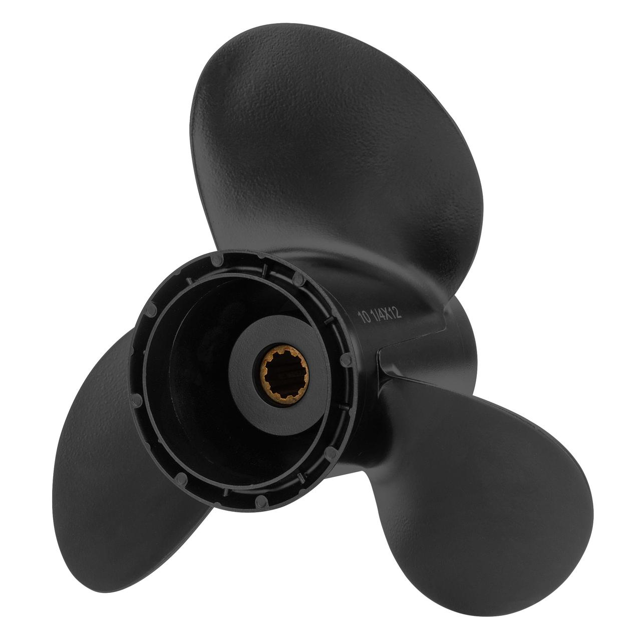 Гвинт для човнового мотора SUZUKI DF 25-30 HP 58100-96430-019 3X10 1/4X12 ALU легкий і міцний з оптимізованими лопатями 12", фото 1