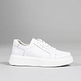 Шкіряні жіночі кросівки білі, фото 4