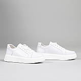 Шкіряні жіночі кросівки білі, фото 5