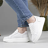 Шкіряні жіночі кросівки білі, фото 8