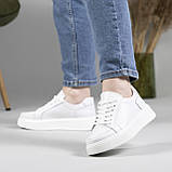 Шкіряні жіночі кросівки білі, фото 9