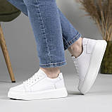 Шкіряні жіночі кросівки білі, фото 2
