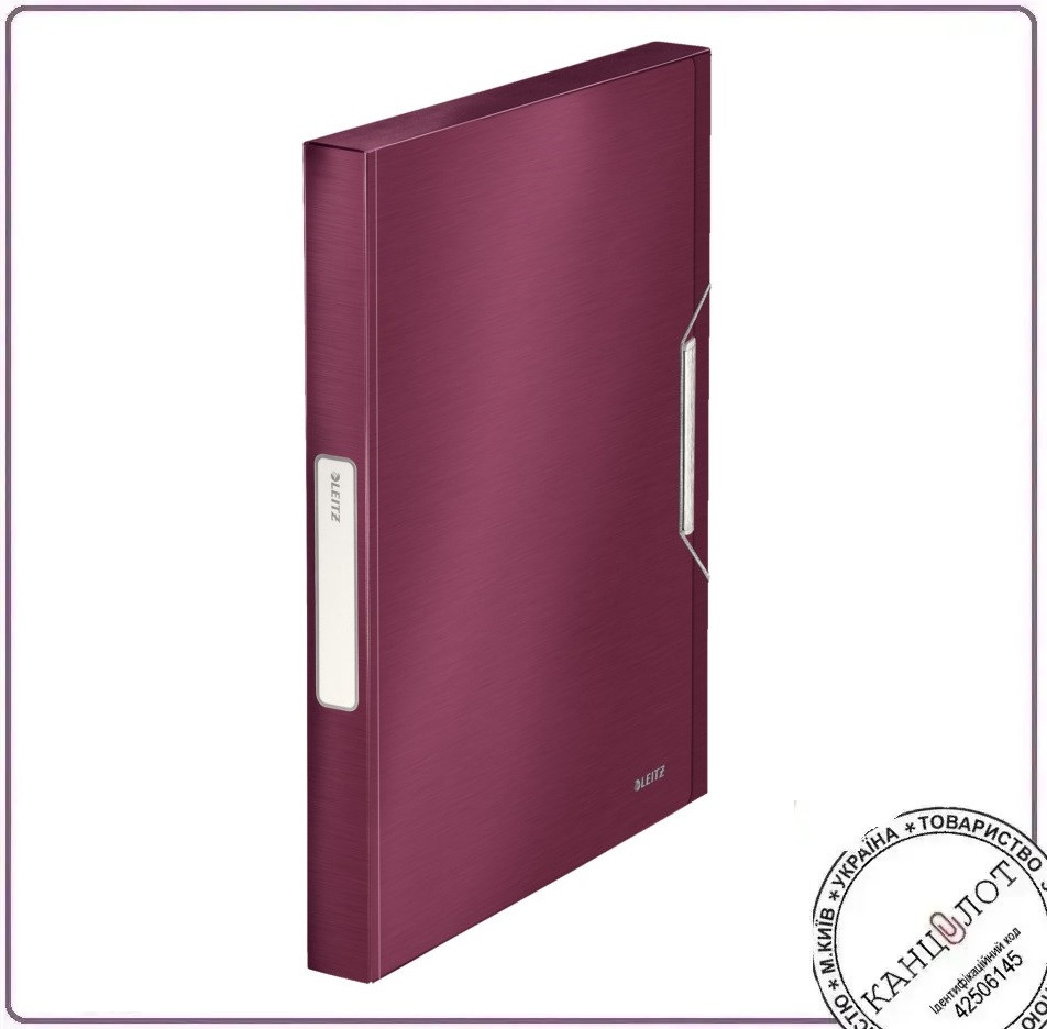 Папка-бокс на резинці LEITZ STYLE на 250арк., гранатовий (3956-00-28), фото 1