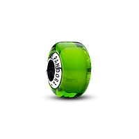 Серебряный шарм Pandora с муранским стеклом зеленого цвета 793106C00