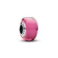 Серебряный шарм Pandora с муранским стеклом розового цвета 793107C00