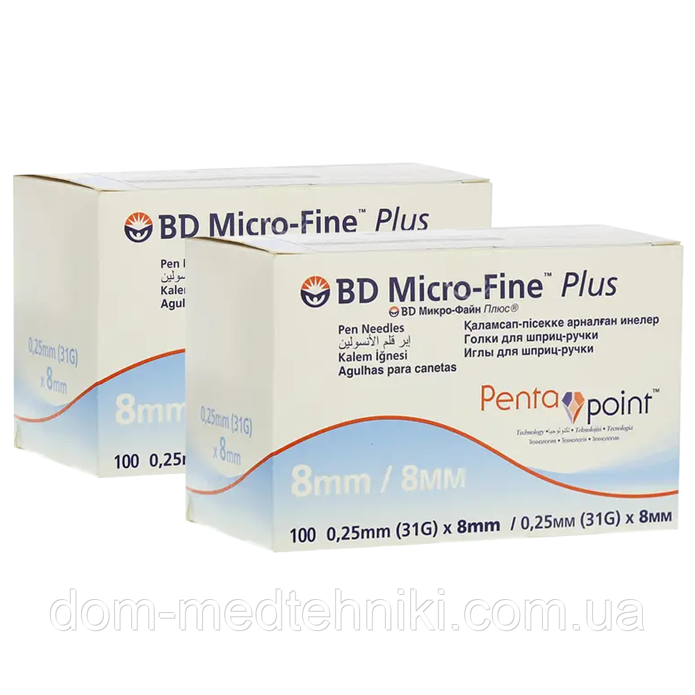 Голки інсулінові "МікроФайн Плюс / Micro-Fine Plus" 8 мм (2 уп.)