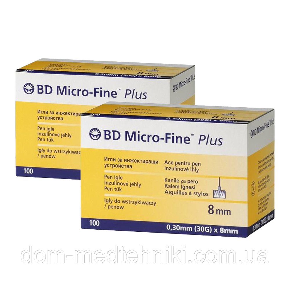 Голки інсулінові "МікроФайн Плюс / Micro-Fine Plus" 8 мм (2 уп.)