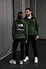 Зимовий чоловічий спортивний костюм із жилеткою THE NORTH FACE комплект зип-худі штани жилетка кольору хакі, фото 9