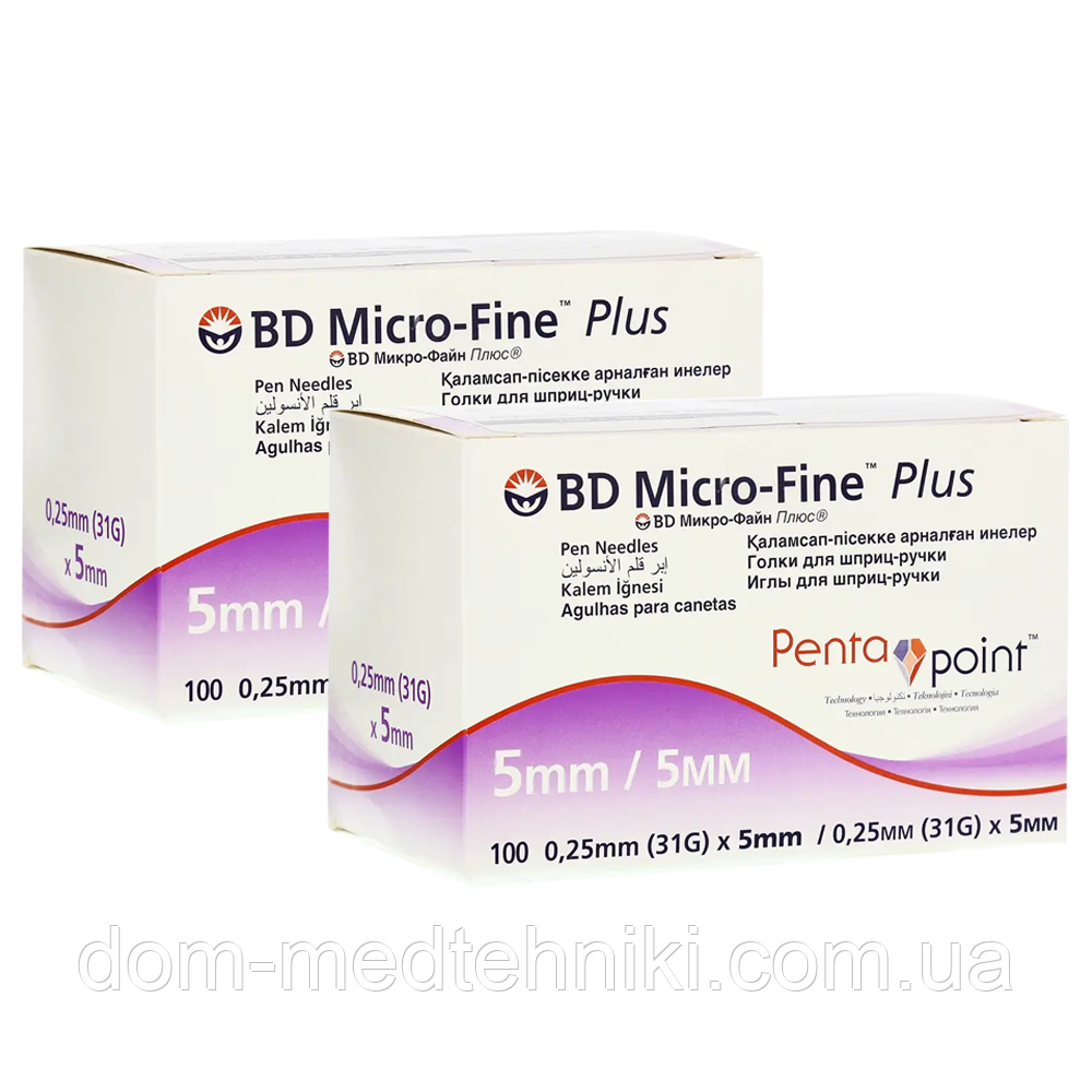 Голки інсулінові "МікроФайн Плюс / Micro-Fine Plus" 5 мм (2 уп.)