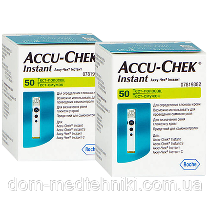 Набір Тест-смужок Акку-Чек Інстант (Accu-Chek Instant), 2 уп. (100 шт.), фото 1