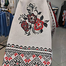 Жіноча вишиванка чорно-біла з геометричним орнаментом і поясом, фото 4