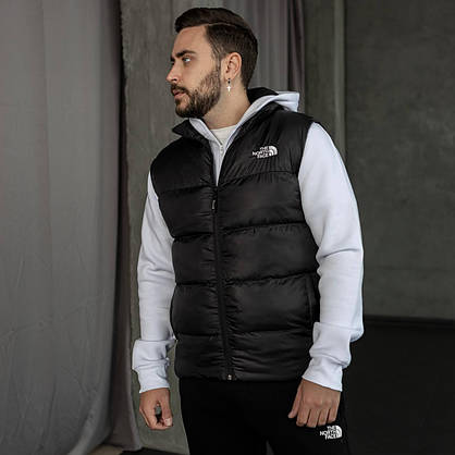 Чоловічий спортивний костюм зимовий THE NORTH FACE комплект 3в1 зіп худі штани жилетка худі з капюшоном біла, фото 3