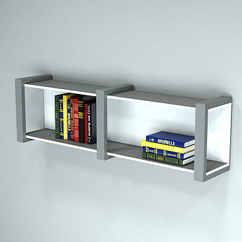 Полиця настінна навісна книжкова ДСП + метал для книг і речей у спальню й офіс ГН-4 Гамма Стиль