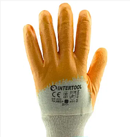 Рабочие перчатки рабочие нитрил жёлтые №8"Intertool"(12 пар)для Рук