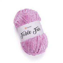 Турецька пряжа для  вязання Fable Fur  (фабл фур) 973 рожевий