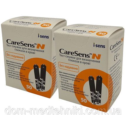 Тест-смужки "Care Sens N", 2 уп. (100 шт.), фото 1