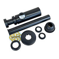 Пластиковий універсальний сифон MOON 1-1/4" 200-250 мм, круглий, чорний Sanpreis, фото 5