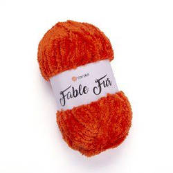 Турецька пряжа для  вязання Fable Fur  (фабл фур) 980 оранж