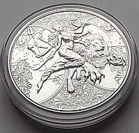 Инвестиционная серебряная монета Дурга Durga, Камерун. 2023, 1 унция 999 пробы. Тираж 9 999