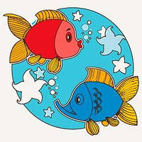 Картина по номерам для детей Цветные рыбки 15036-AC 30х30 см