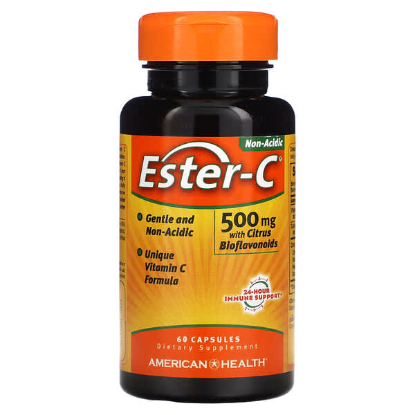 American Health, Ester-C із цитрусовими біофлавоноїдами, 500 мг, 60 капсул