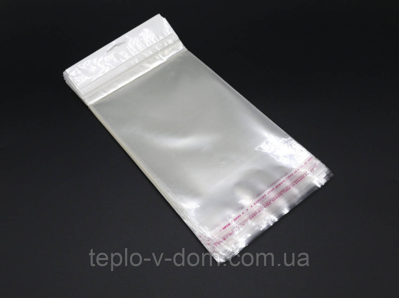 Поліпропіленові пакети з європідвісом пакувальні 19х14см +клапан. 25мкр. 100шт/уп.