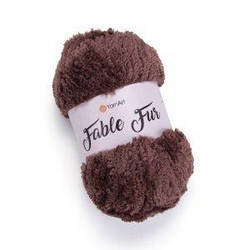 Турецька пряжа для  вязання Fable Fur  (фабл фур) 986 коричневий