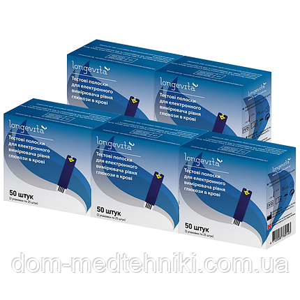 Набір Тест-смужок "Лонгевіта" 5 уп. (250 шт.), фото 1