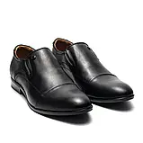 Демісезонні класичні чоловічі чорні туфлі з натуральної шкіри, фото 4