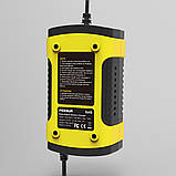 Автомобільний імпульсний зарядний пристрій Foxsur 12v 5-6A, автоматичний зарядний для акумулятора, фото 3