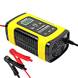 Автомобільний імпульсний зарядний пристрій Foxsur 12v 5-6A, автоматичний зарядний для акумулятора, фото 5
