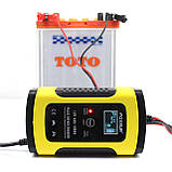 Автомобільний імпульсний зарядний пристрій Foxsur 12v 5-6A, автоматичний зарядний для акумулятора, фото 4